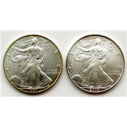 1997 & 2005 .999 SILVER EAGLES U.S. $1 COINS