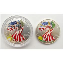 1999 & 2001 COLORIZED AMERICAN SILVER EAGLES