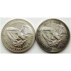 2-ENGLEHARD 1oz .999 SILVER ROUNDS