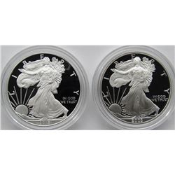 2003 & 2018 PROOF AMERICAN SILVER EAGLES