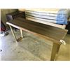 Image 1 : VERSAILLES 5'  SEARED OAK AND METAL CONSOLE