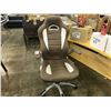 Image 1 : COFFEE AND CREAM LEATHER ADJUSTABLE HIGH BACK CHAIR
