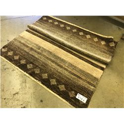 BROWN AND TAN MODERN WOOL AREA RUG 6.7' X 4.2' GALLERY PRICE $2430