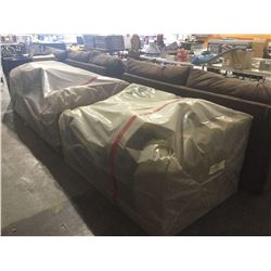 NEWLanden, Love Seat and Sofa Set w/ Throw Pillows Lot of 2