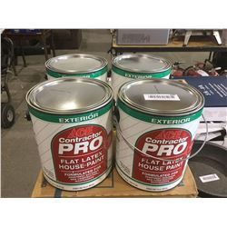 Case of Ace Contractor Pro Flat Latex House Paint Pure White (4 x 1 Gallon)