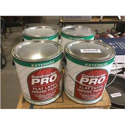 Case of Ace Contractor Pro Flat Latex House Paint Pure White (4 x 1 Gallon)