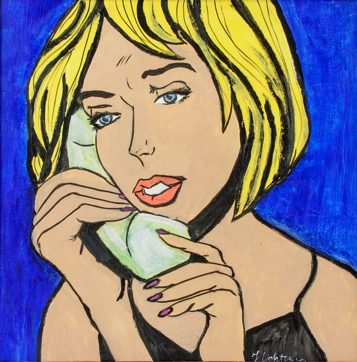 Roy Lichtenstein American Pop Art Oil on Canvas