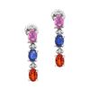 Image 1 : 14KT White Gold 3.65ctw Multi Color Sapphire and Diamond Earrings