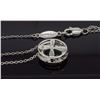 Image 3 : 14KT White Gold Green Amethyst and Diamond Pendant with Chain