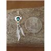 Image 1 : Sterling Silver Turquoise Bear Paw Pendant with Chain