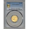 Image 1 : 1911 $2.5 Indian Head Quarter Eagle Gold Coin PCGS MS64+