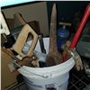 Image 2 : PAIL AND BOX OF TOOLS