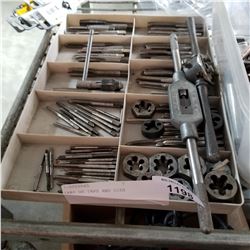 TRAY OF TAPS AND DIES