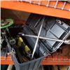 Image 1 : BLACK TOOL BOX W/ TOOLS, FIRE IRON, AND PROPANE BURNER