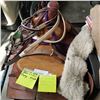 Image 2 : CIRCLE A AMERICAN RAW HIDE QUARTER HORSE TREE SADDLE, DOUBLE RIGGING COMPLETE W. SADDLE PAD, HALTER,