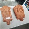 Image 1 : 2 TERRA COTTA WALL SCONCE PLANTERS W/ MALE AND FEMALE FACES