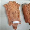 Image 2 : 2 TERRA COTTA WALL SCONCE PLANTERS W/ MALE AND FEMALE FACES