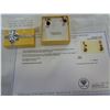 Image 1 : STERLING SILVER YELLOW GOLD PLATED GENUINE 0.52CT BLACK SPINEL EARRINGS W/ APPRAISAL $600