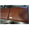 Image 3 : 2 BROWN LEATHER OTTOMANS