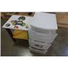 Image 3 : 3 DRAWER STERELITE ORGANIZER AND KIDS PAINTED ENDTABLE