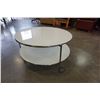 Image 1 : 2 TIER WHITE GLASS ROUND COFFEE TABLE