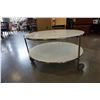 Image 3 : 2 TIER WHITE GLASS ROUND COFFEE TABLE