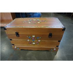 CEDAR LINED CHEST W/ PAINTING