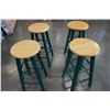 Image 1 : 4 GREEN AND MAPLE ARM CHAIRS