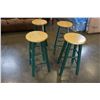 Image 2 : 4 GREEN AND MAPLE ARM CHAIRS