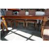 Image 3 : BOMBAY CONTEMPORARY DINING TABLE W/ 6 UPHOLSTERED CHAIRS W/ TABLE COVER AND EXTENSION