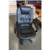 Image 1 : BLACK LEATHER STRESS MASTER LEATHER OFFICE CHAIR W/ HEAT AND MASSAGE