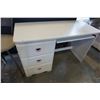 Image 1 : WHITE SINGLE PEDASTEL DESK WITH 3 DRAWERS