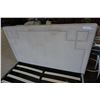 Image 2 : QUEEN SIZE BEIGE MICROFIBER W/ NAIL ACCENTS BEDFRAME