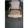 Image 1 : CARVED WOOD UPHOLSTERED ARM CHAIR