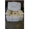 Image 1 : CREME GENUINE LEATHER MODERN POWER LIFT CHAIR W/ HEAT AND MASSAGE