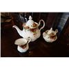 Image 1 : ROYAL ALBERT OLD COUNTRY ROSE TEA POT W/ CREAM AND SUGAR