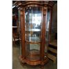 Image 1 : PULASKI FURNITURE BOWED GLASS DOUBLE DOOR 7 FOOT ILLUMINATED DISPLAY CABINET WITH PAW FEET, PURCHASE