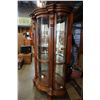 Image 2 : PULASKI FURNITURE BOWED GLASS DOUBLE DOOR 7 FOOT ILLUMINATED DISPLAY CABINET WITH PAW FEET, PURCHASE