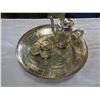 Image 1 : FIRST NATIONS METAL DISH, TEAPOT, AND SALT AND PEPPER HOLDER