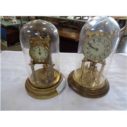 2 DOME CLOCKS - 1 IS GLASS DOME