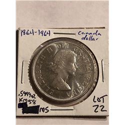 1964 Canadian Silver Dollar MS High Grade 5999oz Silver