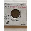 Image 1 : ERROR 1941 WWII France 50 Centimes PLUGGED 4 in Date UNC High Grade