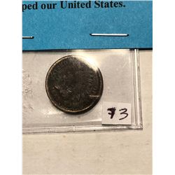 Very Rare 1868 Indian Head Penny VG Grade with Civil War Info Card