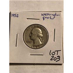 1952 P Washington Silver Quarter Nice Early US Coin
