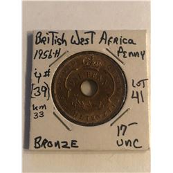 SCARCE 1956H Uncirculated British West Africa Penny Bronze KM 33