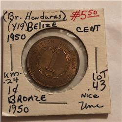 1950 Honduras Belize Cent High Grade