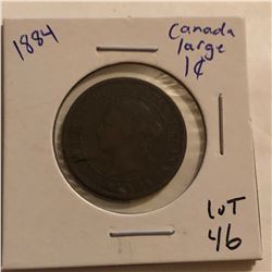 Rare Scarce 1884 Canada Large 1 Cent Nice Early Coin