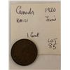 Image 1 : 1920 Canada Large Cent Fine Grade