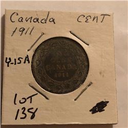 1911 Canada Large 1 Cent Nice Early Coin