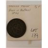 Image 1 : Extremely Rare 1844 Canada Bank Token Bank of Montreal 1/2 P